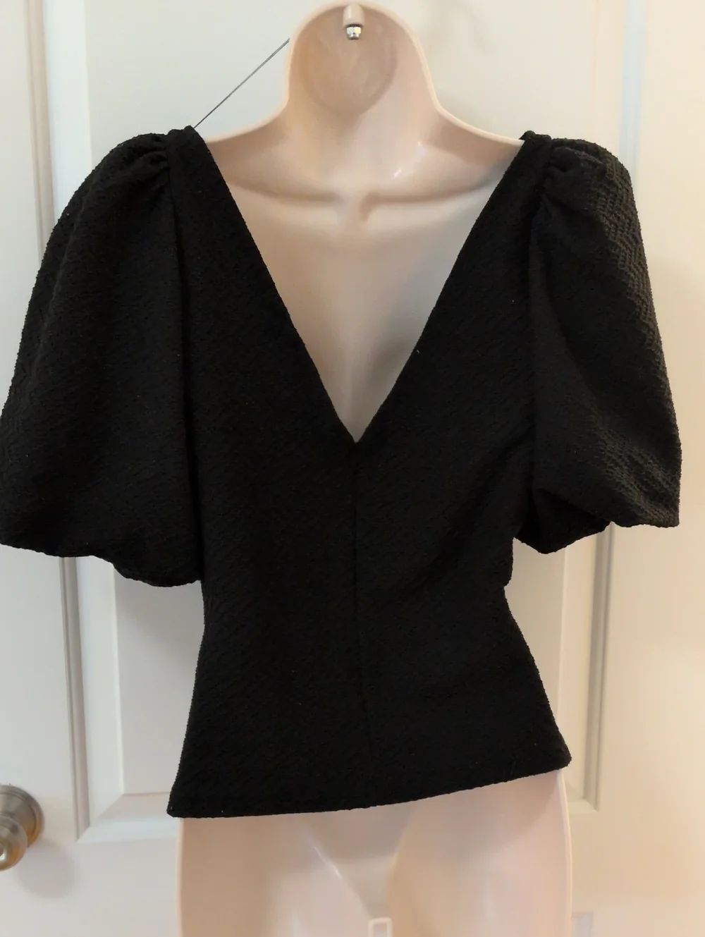 Free People Puff Sleeve V-neck Blouse